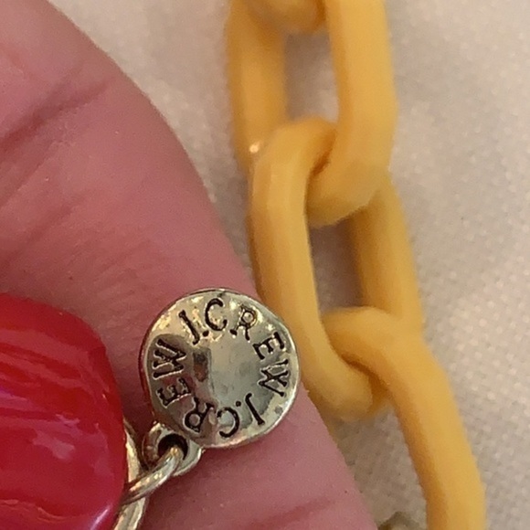 J. Crew long yellow acrylic and gold chain link - Picture 4 of 6